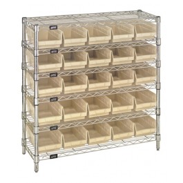 Plastic Storage Bin Wire Shelving Units Ivory