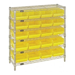 Medical Storage Bins Wire Shelving Units Yellow