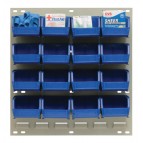 Plastic Storage Bin Louvered Panel System Blue