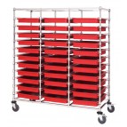 Gray Plastic Bin Transport Cart