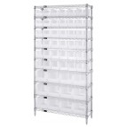 Clear Plastic Bin Wire Shelving Units