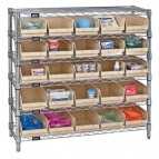 Plastic Storage Bin Wire Shelving Units Yellow