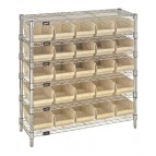 Plastic Storage Bin Wire Shelving Units Ivory