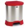 Red Stainless Steel Step-On Container