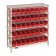 Medical Storage Bin Wire Shelving Units Red