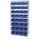 Wire Shelving Unit with Blue Plastic Storage Bins