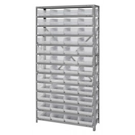 Clear Plastic Storage Bin Steel Shelving System