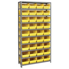 Yellow Plastic Storage Bin Steel Shelving Systems