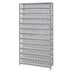 Clear Plastic Storage Bin Steel Shelving System