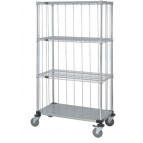 3 Wire and 1 Solid Shelf Caster Cart