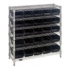 Plastic Storage Bin Wire Shelving Units Black