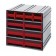 Interlocking Storage Cabinet with Drawers Red