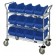 Wire Utility Cart with Plastic Bins Blue