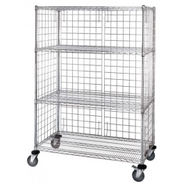 4 Wire Shelf Stem Caster Linen Cart