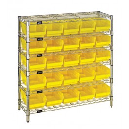 Plastic Storage Bin Wire Shelving Units Yellow