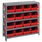 Red Plastic Storage Bin Steel Shelving Systems