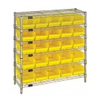 Plastic Storage Bin Wire Shelving Units Yellow