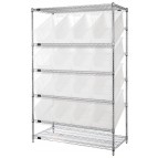 Clear Plastic Storage Container Sloped Wire Shelving Systems