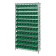 Wire Shelving with Green Plastic Bins