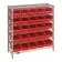 Plastic Storage Bin Wire Shelving Units Red