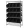 Slanted Wire Shelving with Plastic Storage Bins - Black