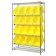 Slanted Wire Shelving with Plastic Storage Bins - Yellow